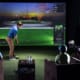 family playing bullseye golf simgolf